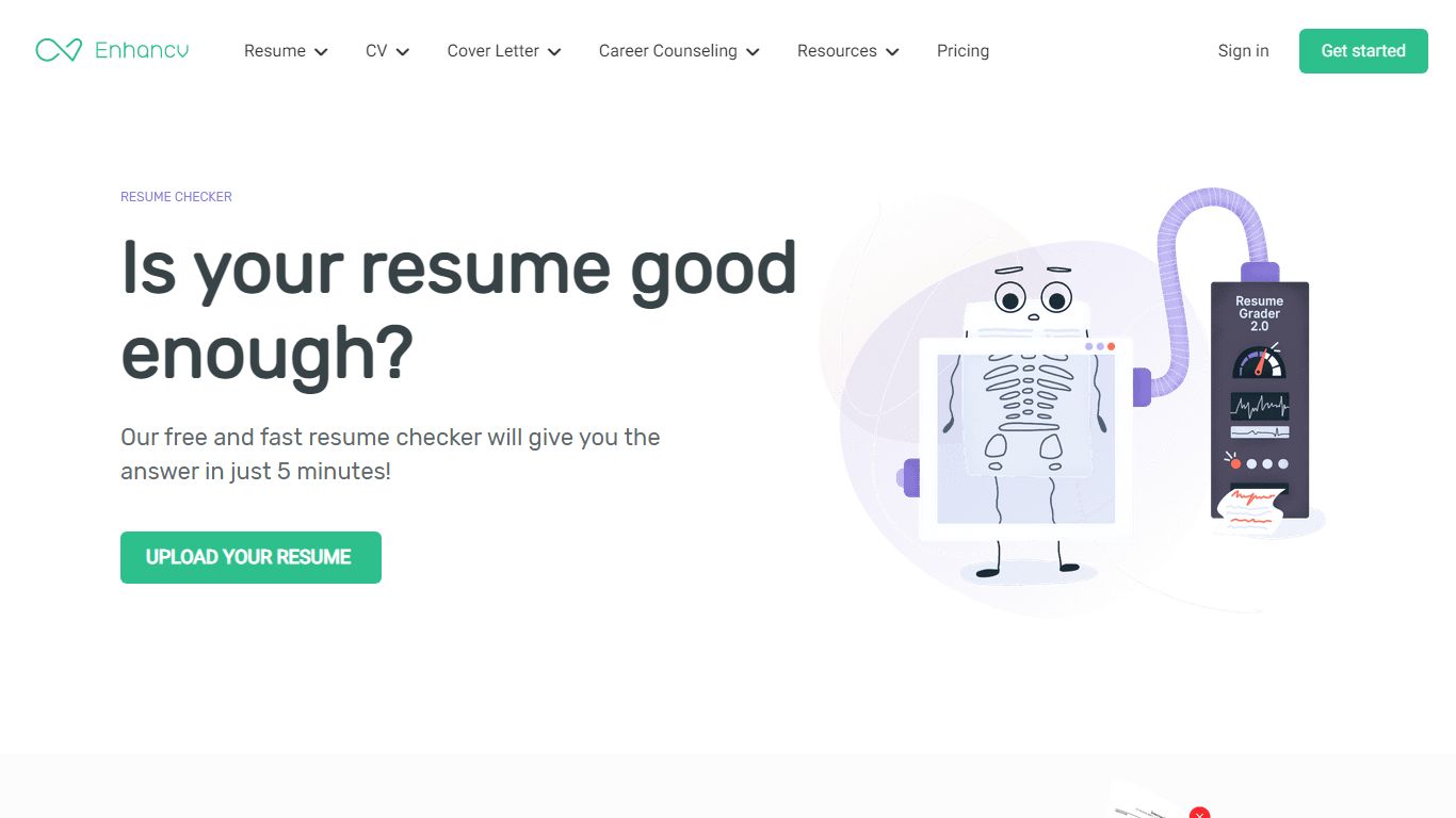 Free Resume Checker | Rate Your Resume | Enhancv