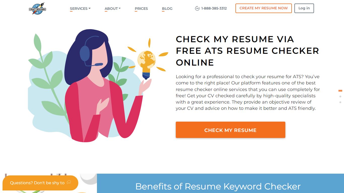 Check my Resume Via Free ATS Resume Checker Online - CraftResumes.com